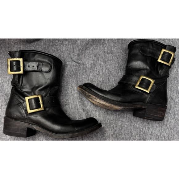 Old Gringo Boot Star Wome's Black Biker Engineer Cowboy Size 7.5B - Picture 4 of 13